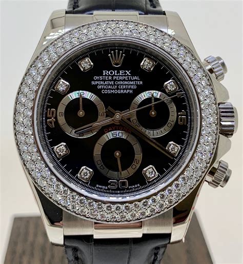 rolex oyster white gold and diamonds|rolex watch diamond bezel prices.